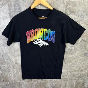 Black fanatics Denver Broncos rainbow logo tee Men's Small  #NFL #Broncos